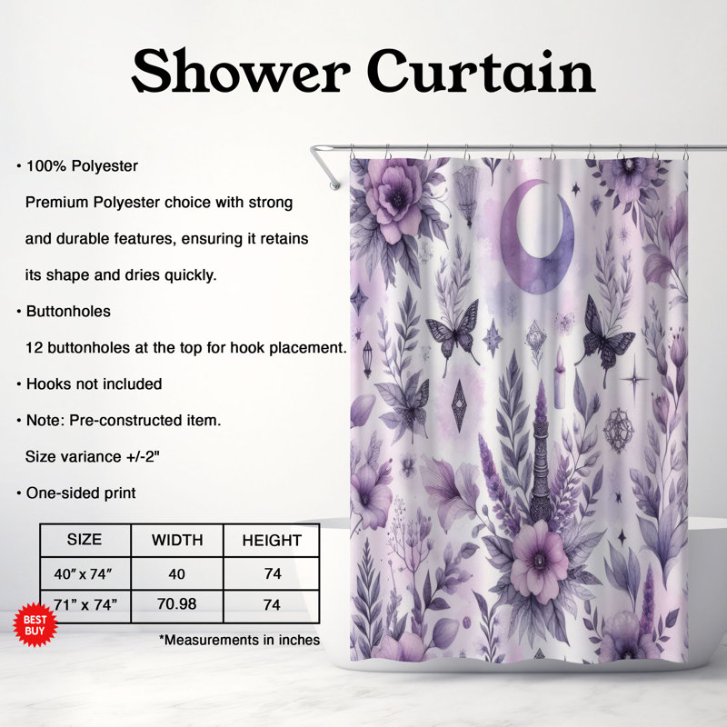 Rideau de douche 1 pièce Soft Soft, H 74 po x l 71 po