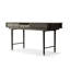 Bureau rectangulaire en bois massif noir avec 2 tiroirs-1559625245