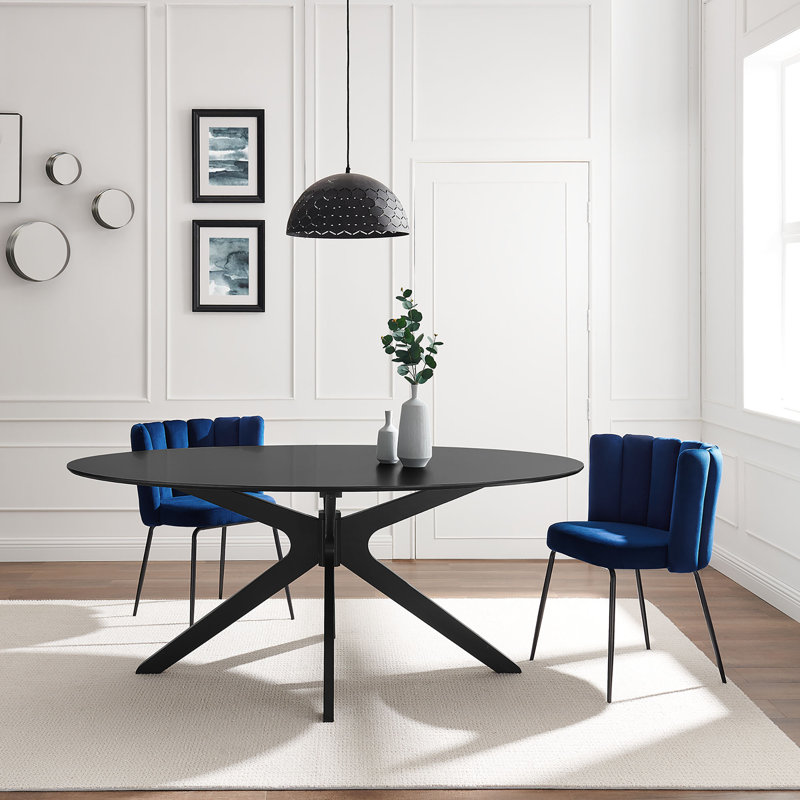 Traverse 71" Oval Dining Table, Black, 71" W x 71" L