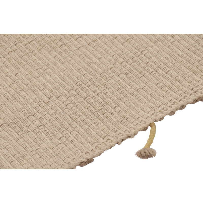 Rug & Kilim’S Accent Kilim With Textural Cream-White And Gold Stripes