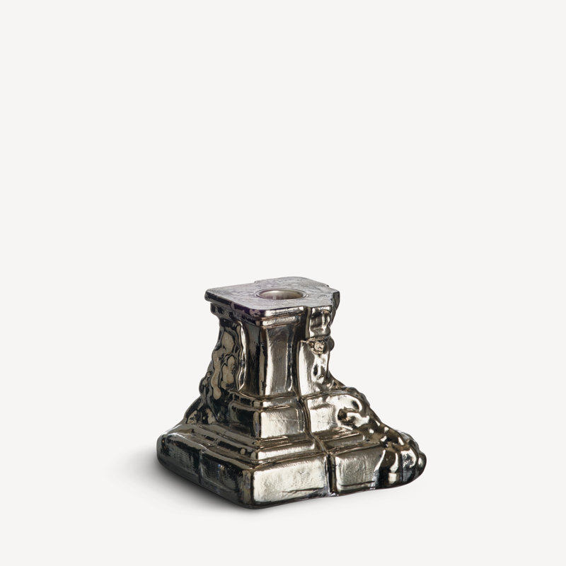 Rocky Baroque 3.74'' H Glass Tabletop Candlestick