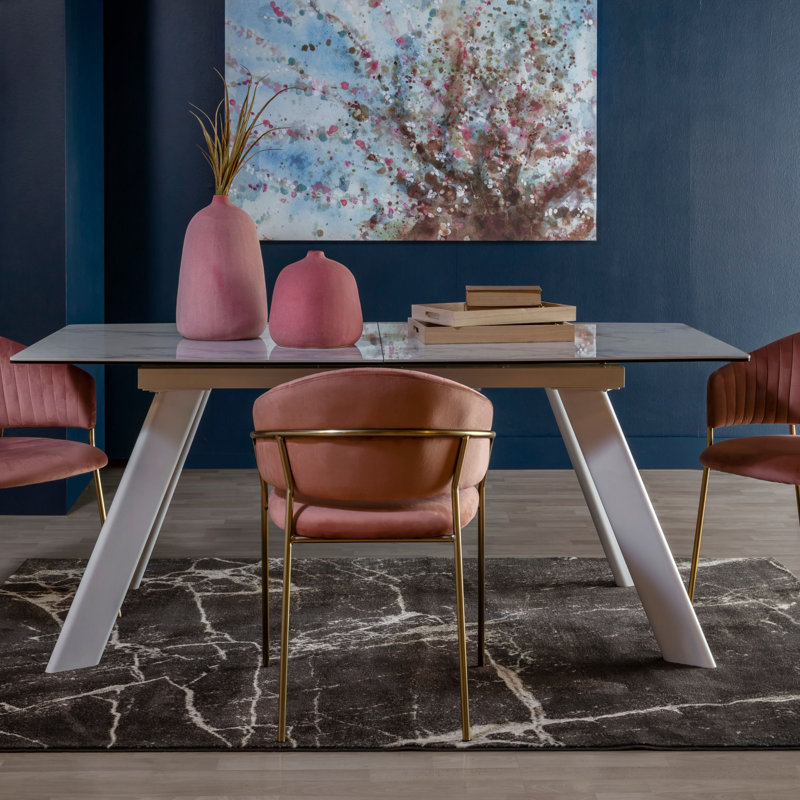 Extendable Metal Base Dining Table