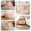 Grand tabouret de coiffeuse rose avec dossier - Banc repose-pieds carré avec rangement - Doux revêtement en fausse fourrure de lapin - Fauteuil de maquillage moderne pour la chambre à coucher ou le salon - Capacité de 280 lb-75808268