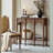 39.37" Brown Rectangular Solid Wood Console Table