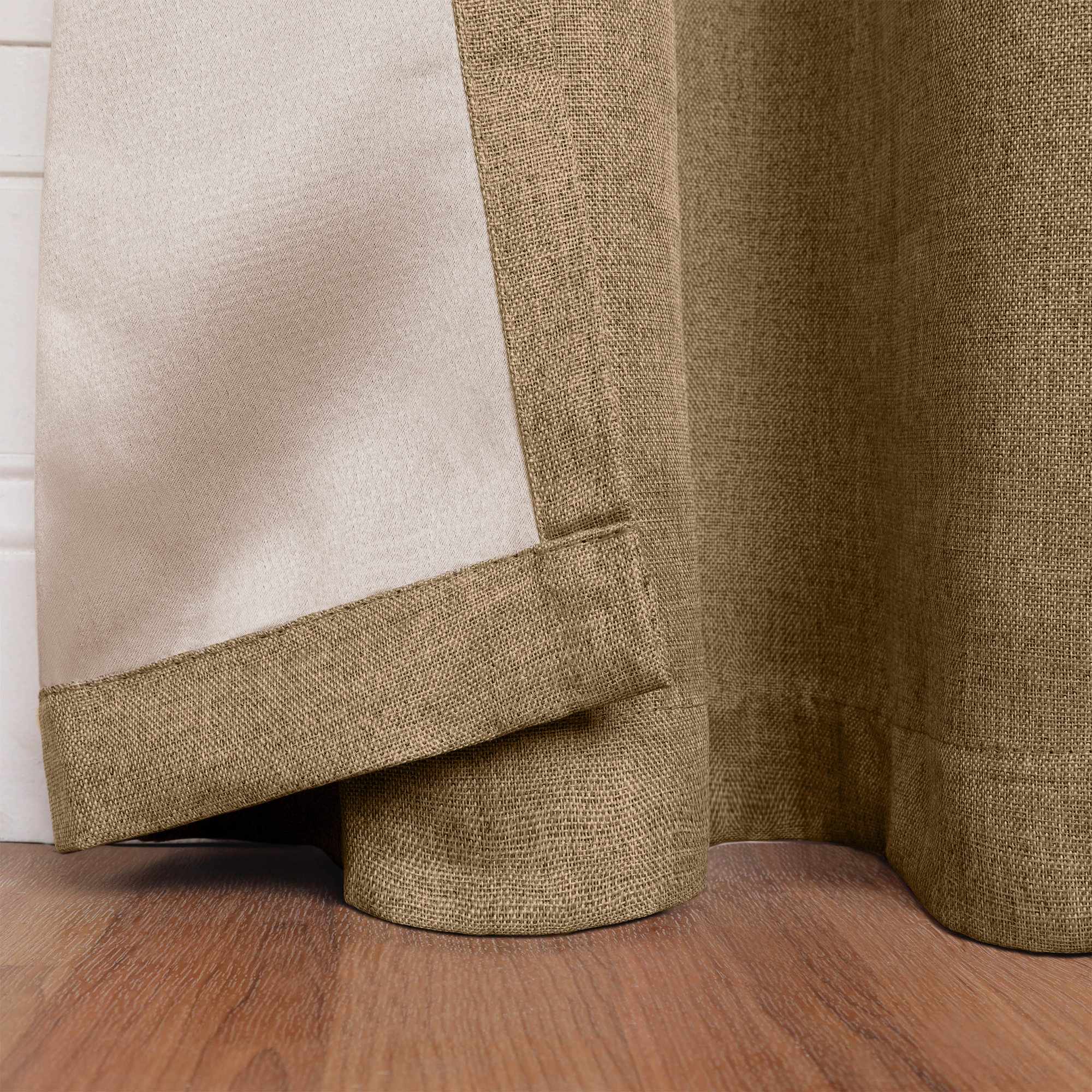 Evayah Modern Linen Inspired Classic Solid Room Darkening Curtain Panel, Acorn, 26" W x 63" L
