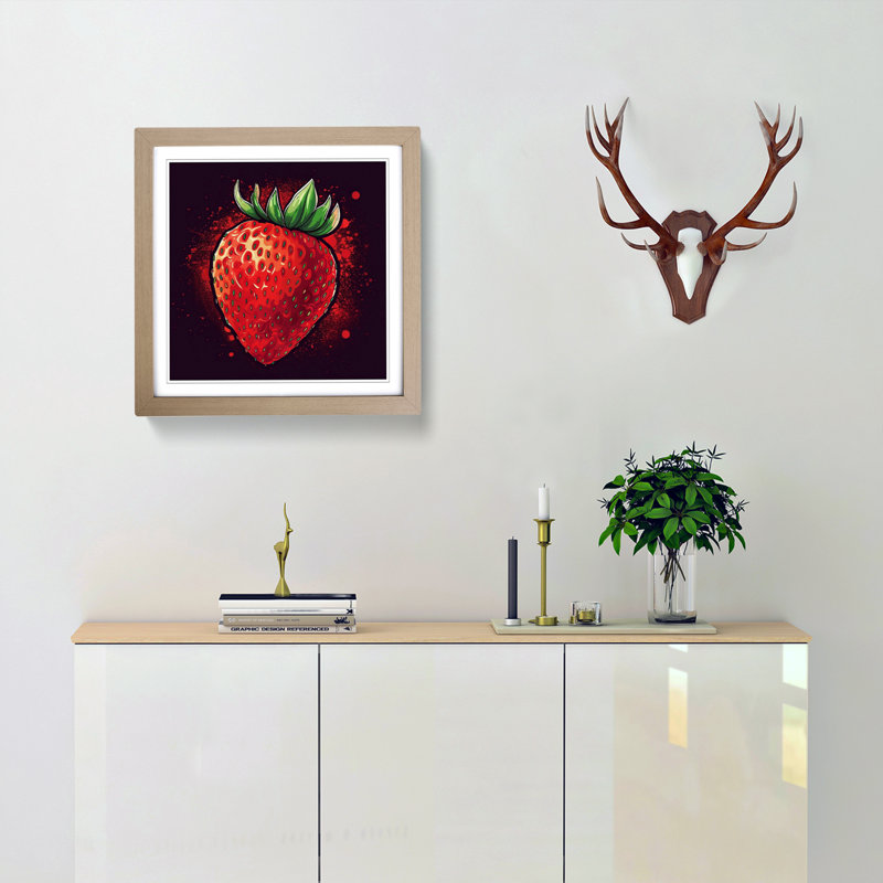 Strawberry - Framed Print, Oak