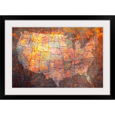 «Map of USA» par Deschamps, impression
