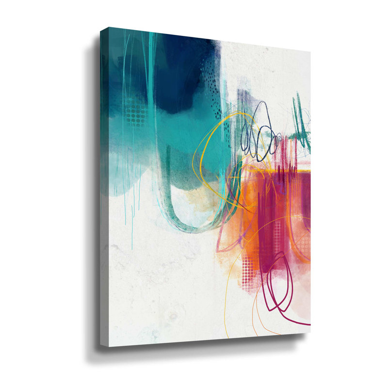 Turquoise n ° 1, galerie, Toile tendue, H 18 po x l 14 po