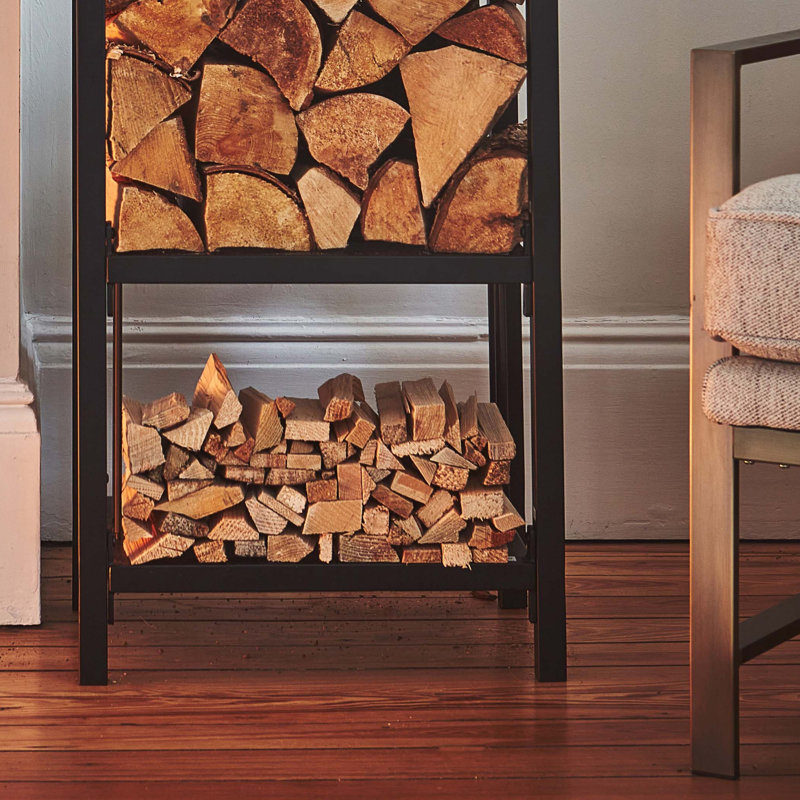 Tall Square Shelved Log Storage H120cm