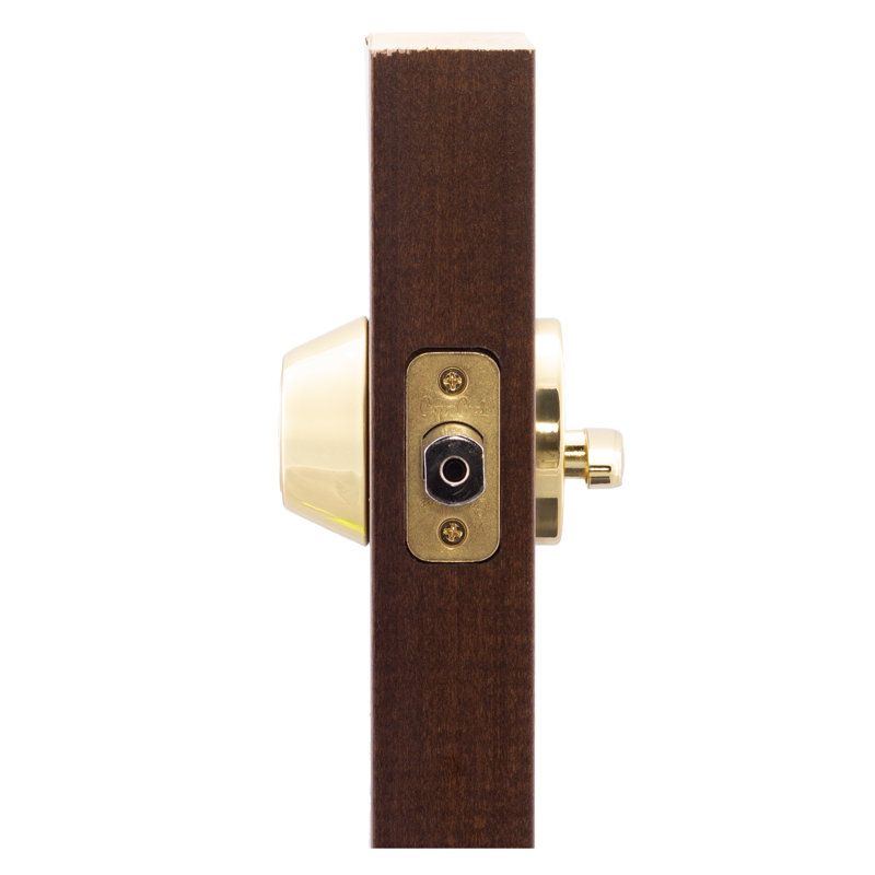 Single Cylinder Deadbolt, Polished Brass