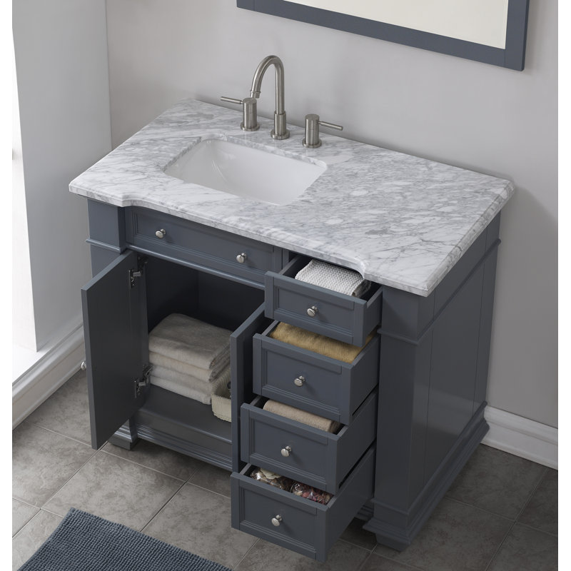 Riccardo 42" Single Bathroom Vanity Set, Gray