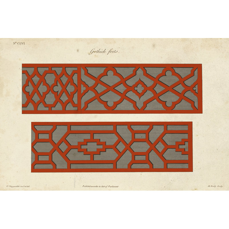 Graphic Fretwork II by Vision Studio - Graphic Art, Black Floater Framed, 61 cm H x 91 cm W