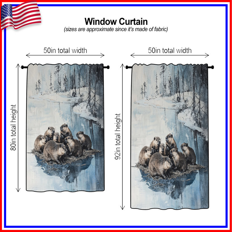Rideaux Beavers, 50 po x 92 po - 1 panneau, Sheer