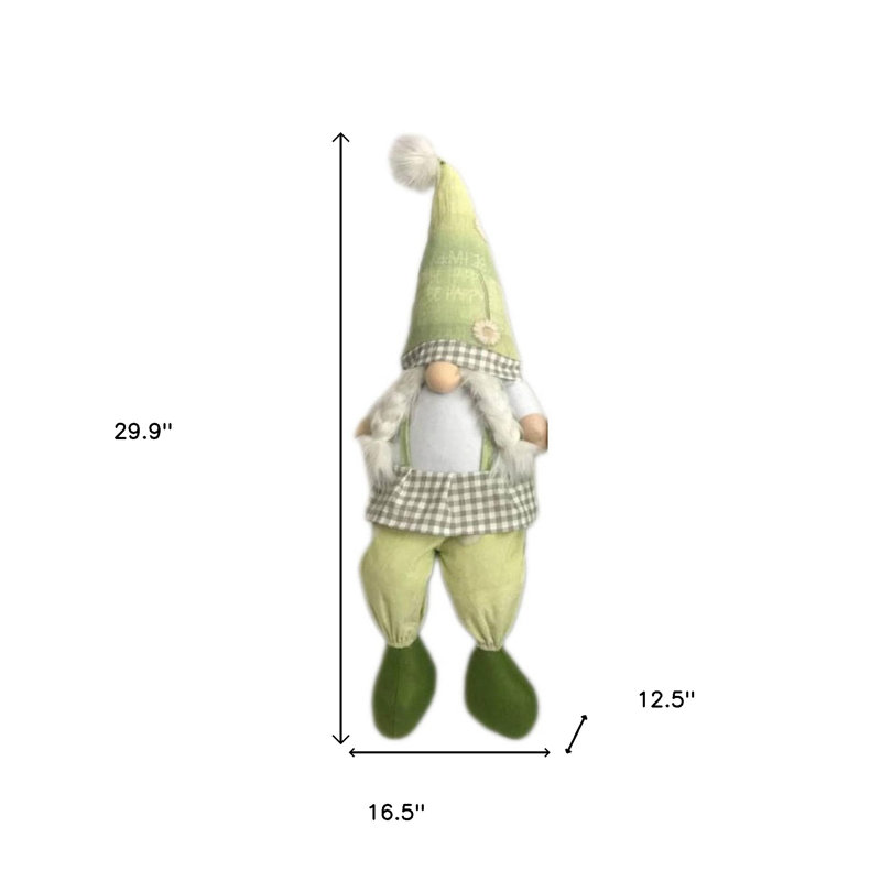 Sculpture de table 30 "en tissu vert et blanc