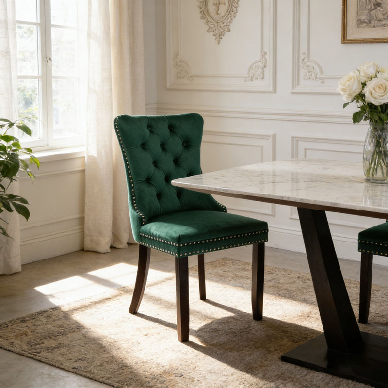 Chaise moderne en bois massif, Green