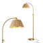 Lampe sur pied ajustable avec abat-jour tissé en rotin naturel, lampe sur pied Boho moderne de style Mid-Century, lampe sur pied rétro (or)-130462941