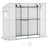 6.6' x 2.5' x 5.6' Lean-to Small Greenhouse for Outdoors, Portable Greenhouse with UV-resistant PE Cover, Walk-in Green House with Roll-up Door and Mesh Windows-107770348