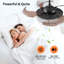 48" Contemporary Crystal LED Retractable Ceiling Fan With Light And Remote Control, 6-Speed Quiet Reversible DC Motor,4 Blades Modern Ceiling Fans For Kitchen Bedroom Dining Room Patio