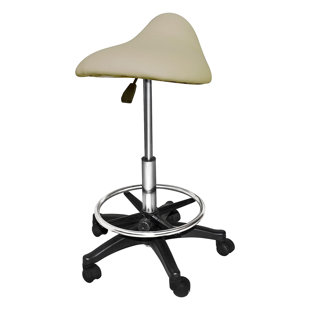 Tabouret industriel à hauteur ajustable avec roues repose-pieds