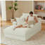 47.24 inch modern comfortable cushioned compression sofa with unique cushion design, lounge chair for living room, bedroom, apartment, office, white