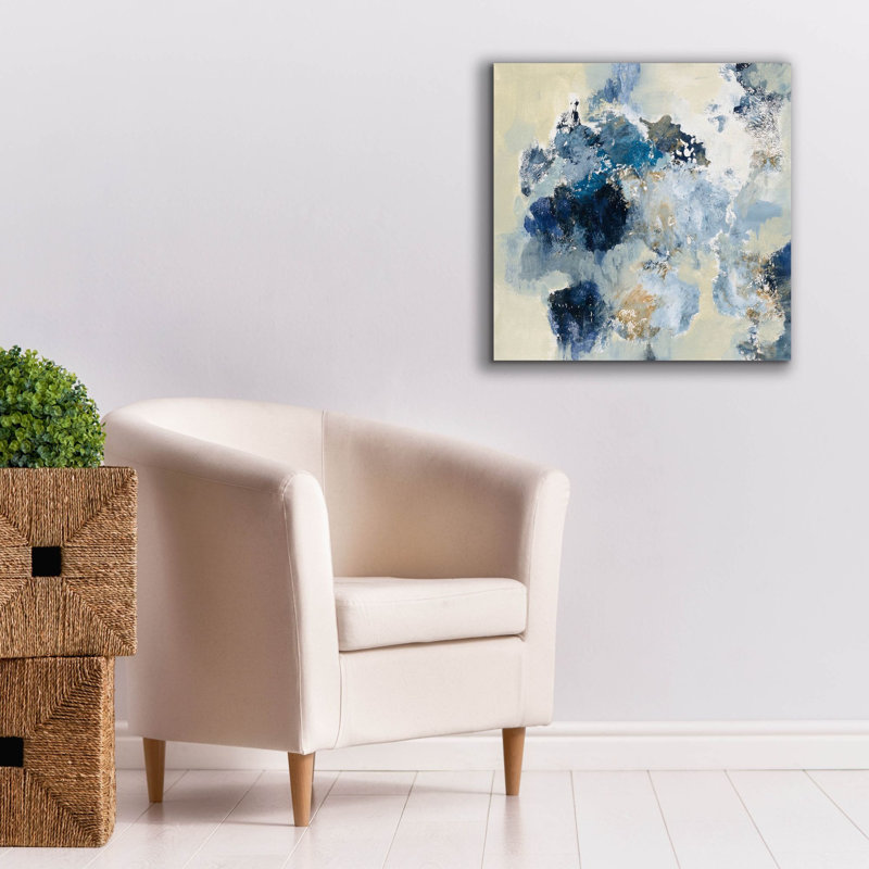 «Indigo Monype» par Silvia Vassileva, art mural sur toile, 37 po x 37 po, 26" H x 26" W x 1.5" D