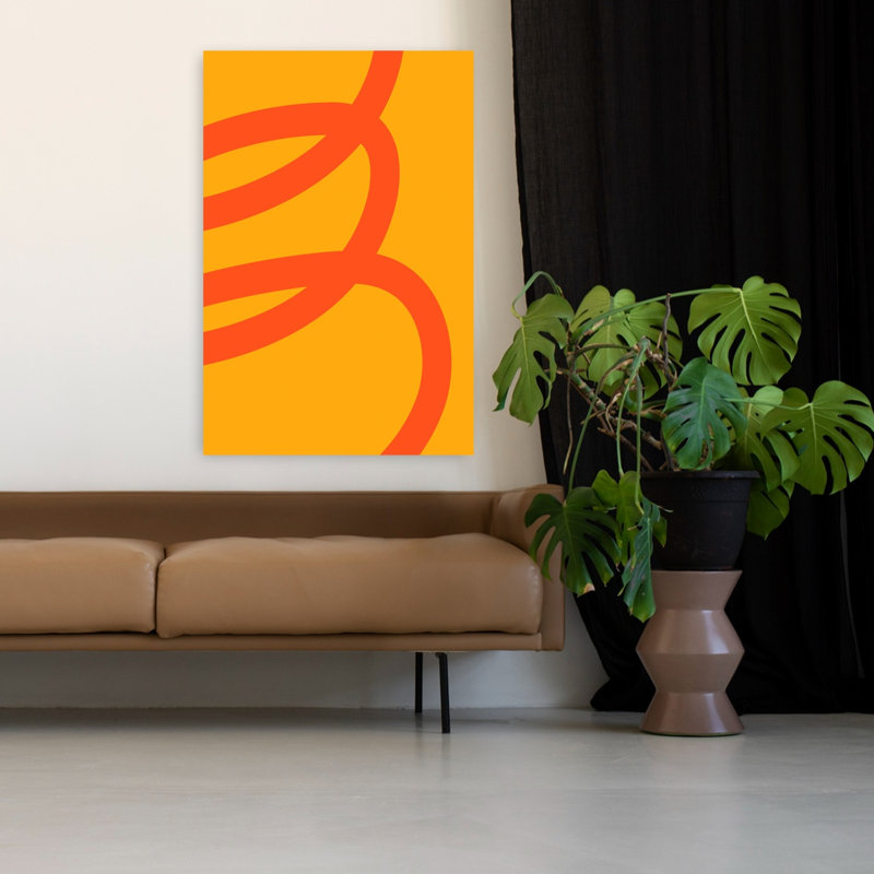 Funkycurvesno01, art abstrait contemporain audacieux, H 48 po x l 32 po