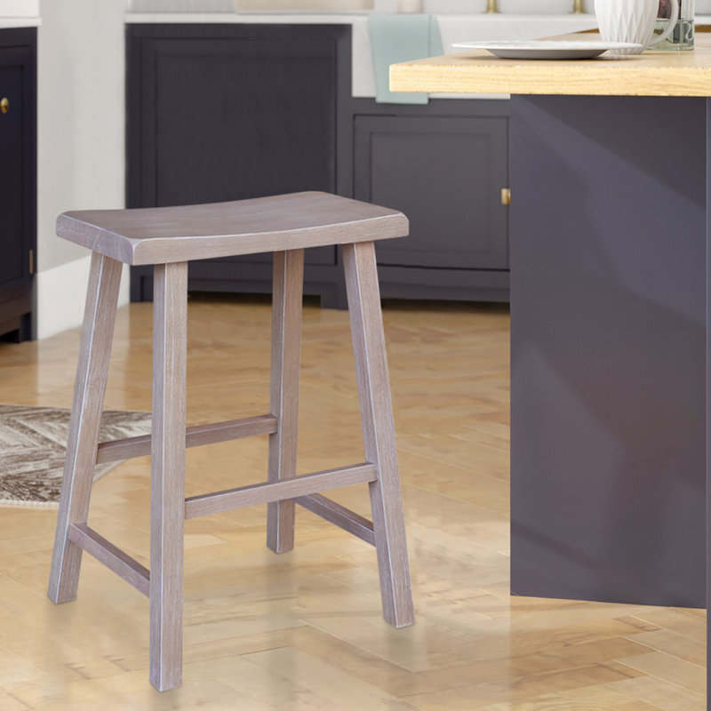Creations Sawhorse Counter Stool, Counter Stool (24" Seat Height), Washed Gray Taupe