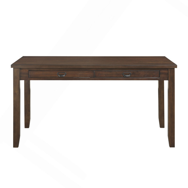 Table de salle à manger à finition bois de cerisier foncé et 4 tiroirs