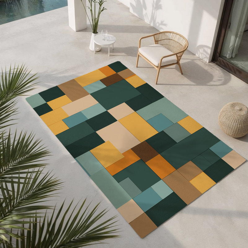 Tapis intérieur et extérieur Terraformed Blocks, Rectangle 9 pi x 12 pi
