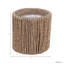 Bougie parfumée au jasmin en corde tressée pour la décoration du salon - Bougie moderne en verre pour table basse, étagère ou chambre - 10 cm, marron et transparent