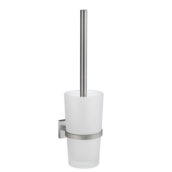 Wall Mounted Toilet Brush and Holder, Brushed Chrome