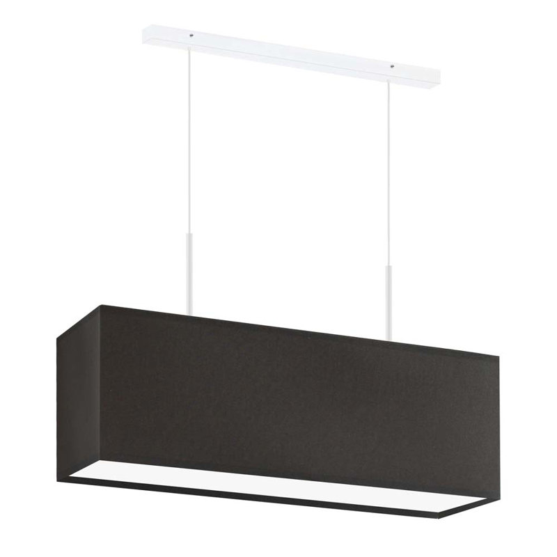 Gener 2 - Light Square/Rectangle Pendant, Chrome, Dark Brown