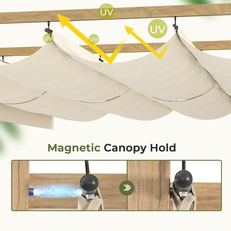 Pergola, Natural Wood Grain , 87.4" H x 116.1" W x 116.1" D, Beige