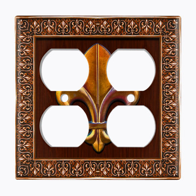 Patterned 2 - Gang Duplex Outlet Standard Wall Plate