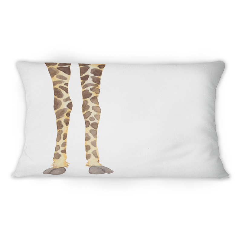 Girafe sur fond blanc - Coussin décoratif imprimé traditionnel 1