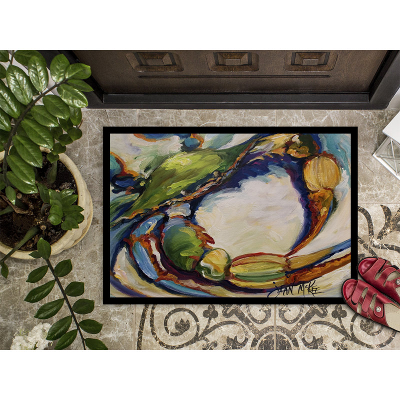 Paillasson antidérapant pour l’intérieur en crabe Dursley, Rectangle 2 pi x 3 pi