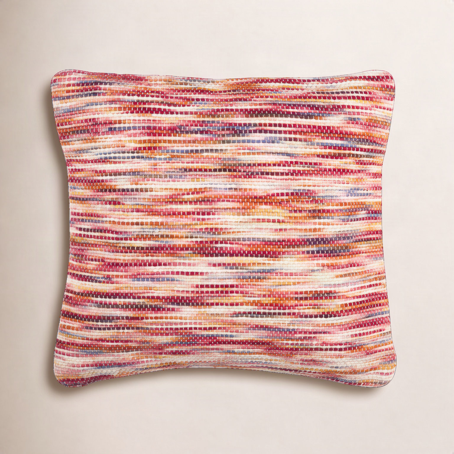 Caines 20" x 20" Wool Throw Pillow, Red/Multi