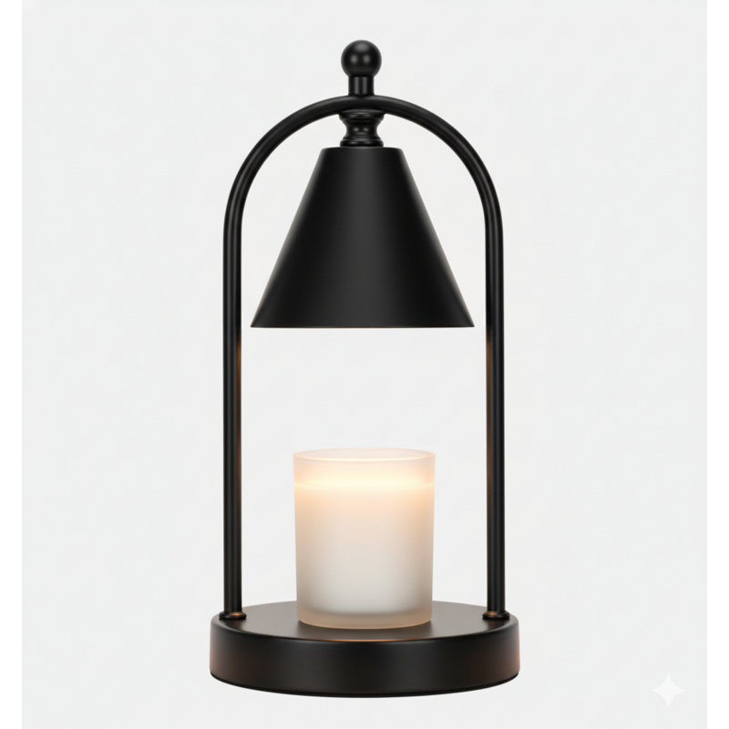Candle Warmer Lamp With Timer, Electric Black Candle Warming Light For Bedroom, Dimmable Wax Melts Warmer For Home Decor Beside Lamp Gifts For Women (2 Bulbs Included)