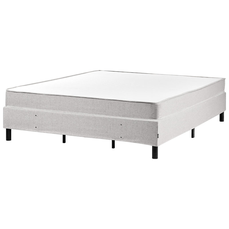 Upholstered Fabric Bed with Mattress, Super King (6'), Grey