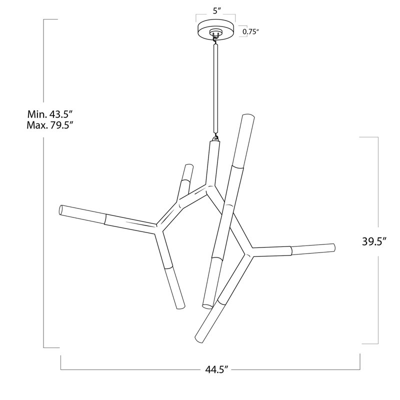 Traveler Chandelier, Oil Rubbed Bronze, 44.5"W x 43.5"H