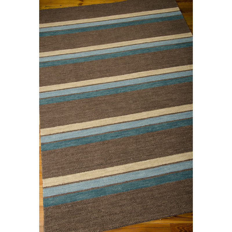 Manford Hand-Woven Wool Brown Area Rug, Rectangle 3'6" x 5'6"