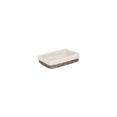 Wicker Storage Tray Basket with Lining