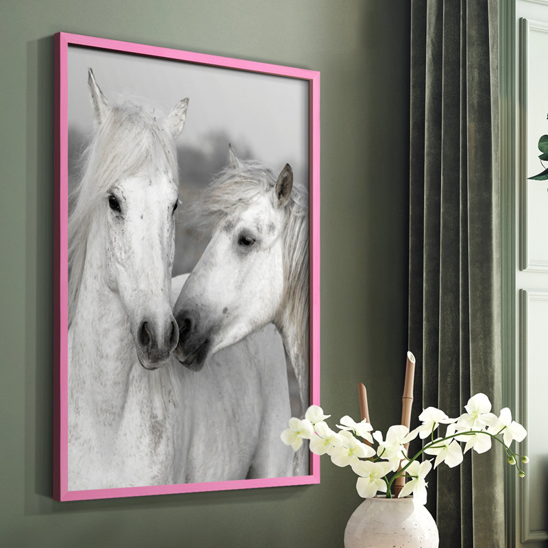Affection I Framed Print - Solid Wood, Pink, 10" H x 8" W