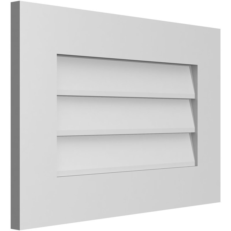 Vent à pignon rectangulaire en uréthane non-fonctionnel, H 16 po x l 24 po x P 1 po