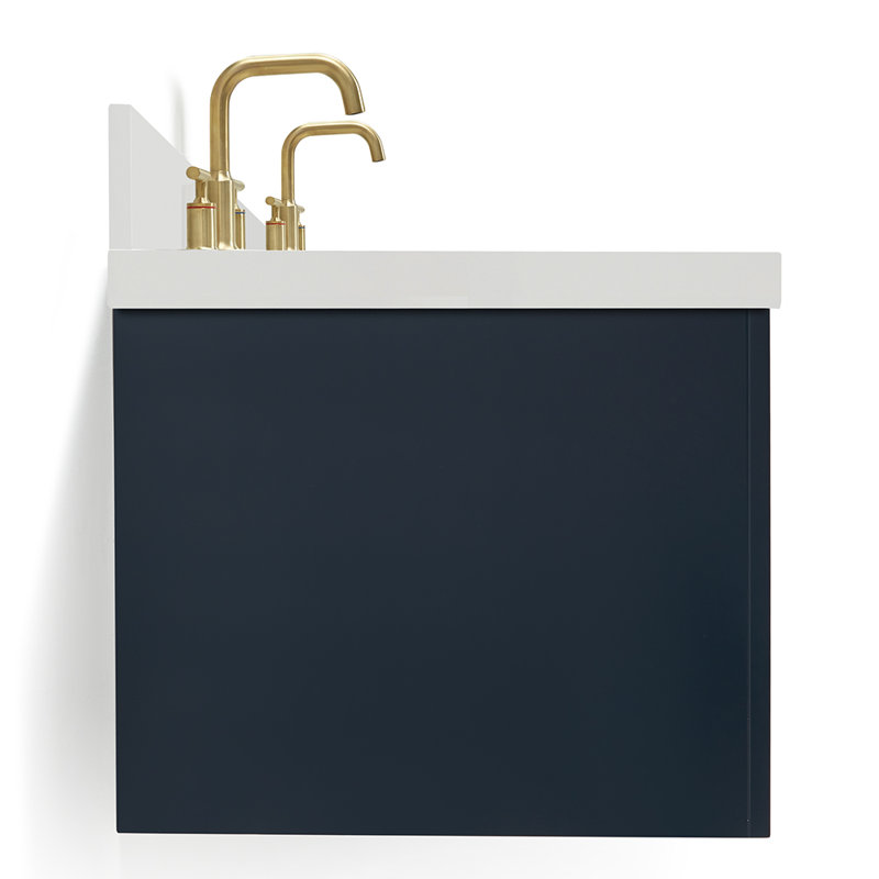 73'' W Double Vanity, Midnight Blue, Satin Brass, 61"