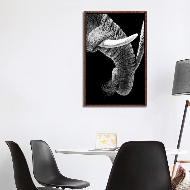 African Elephant Family Bonding by Susan Richey - Gallery-Wrapped Canvas Giclée on Canvas, Classic Wood Framed
