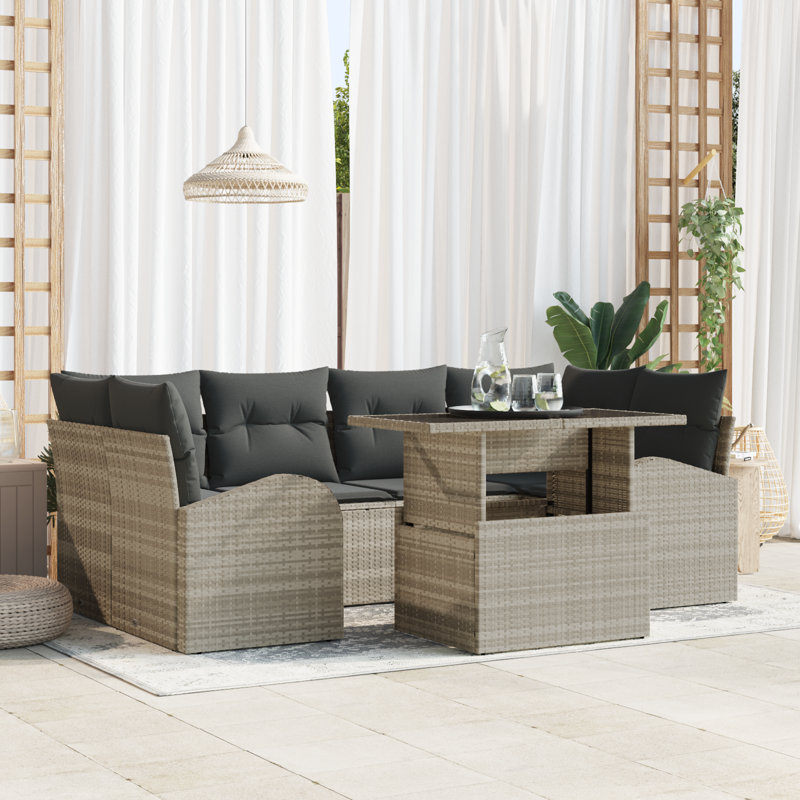 234cm Wide Patio Sofa with Cushions