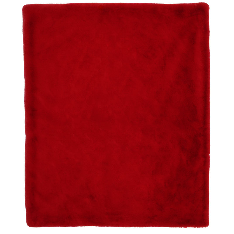 Jeté en fausse fourrure Cozy, Rouge