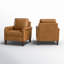 Fauteuil club transitionnel en cuir véritable l 31,5 po Paserella avec pieds en bois massif-93301722