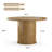 43" Round Dining Table for 4 People, Small Kitchen Dining Table with Wood Top and Sturdy Metal Pedestal Base, Modern Round Dinner Table for Dining Room, Easy Assembly